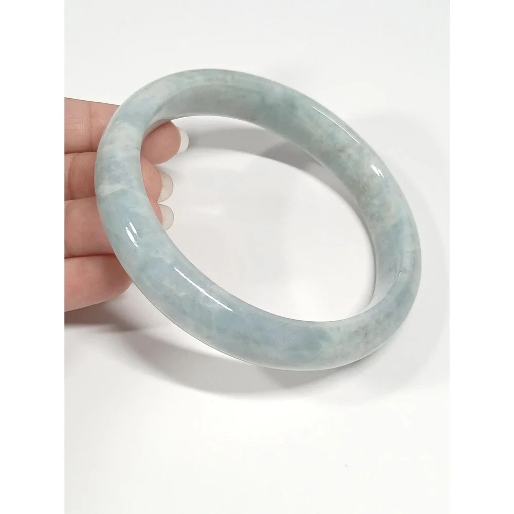 Baby Blue Jadeite Bangle 67mm Semi-Icy Translucent 87g